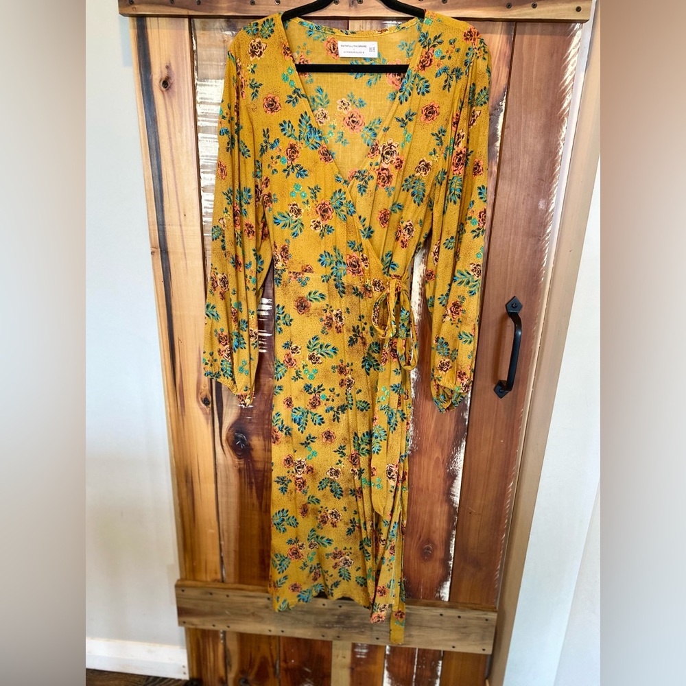 Faithfull the Brand x Anthropologie Midi Wrap Dress size 10